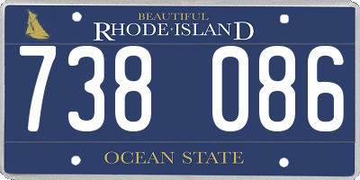 RI license plate 738086