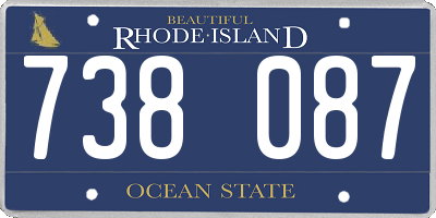 RI license plate 738087