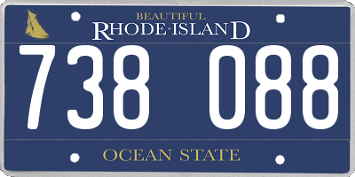 RI license plate 738088