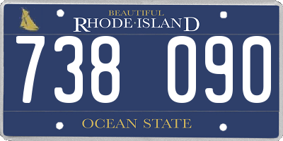 RI license plate 738090