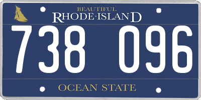 RI license plate 738096