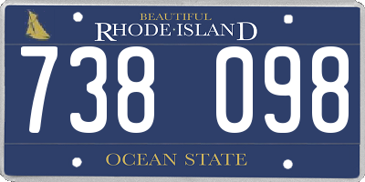RI license plate 738098
