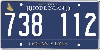 RI license plate 738112