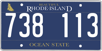 RI license plate 738113