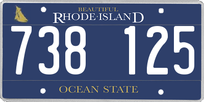 RI license plate 738125