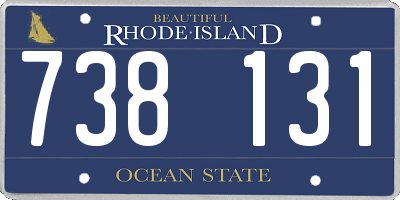 RI license plate 738131