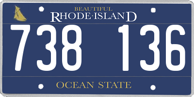 RI license plate 738136