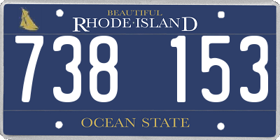 RI license plate 738153