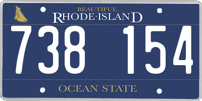 RI license plate 738154