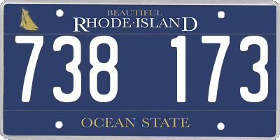 RI license plate 738173