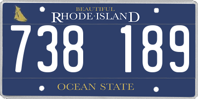 RI license plate 738189
