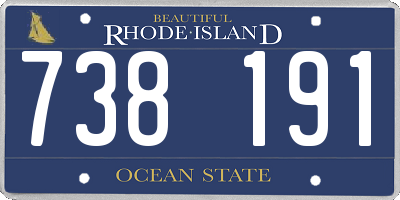 RI license plate 738191