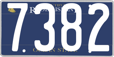 RI license plate 7382