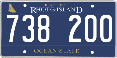 RI license plate 738200