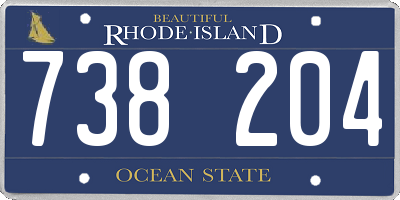 RI license plate 738204