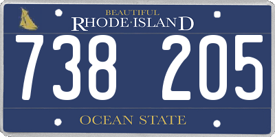 RI license plate 738205