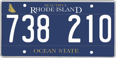 RI license plate 738210