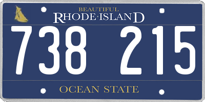 RI license plate 738215