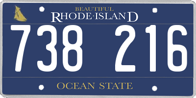 RI license plate 738216