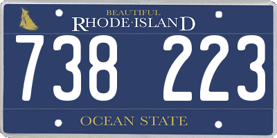 RI license plate 738223