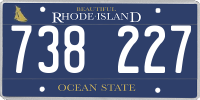 RI license plate 738227