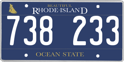 RI license plate 738233
