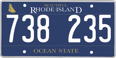 RI license plate 738235