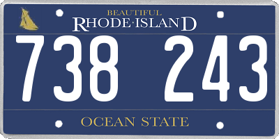 RI license plate 738243