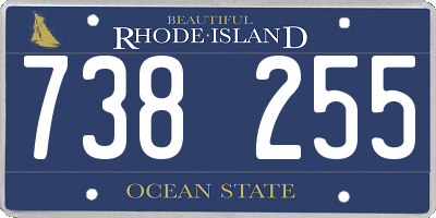 RI license plate 738255
