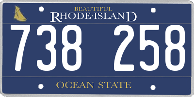 RI license plate 738258