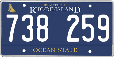 RI license plate 738259