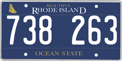 RI license plate 738263