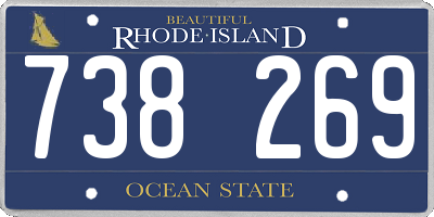 RI license plate 738269