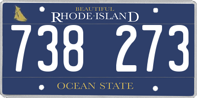 RI license plate 738273