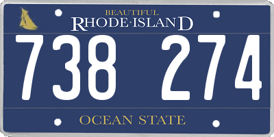 RI license plate 738274