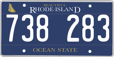 RI license plate 738283