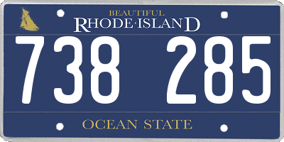 RI license plate 738285