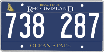 RI license plate 738287