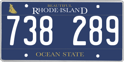RI license plate 738289