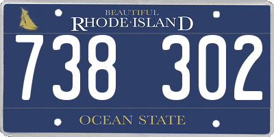 RI license plate 738302