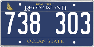 RI license plate 738303