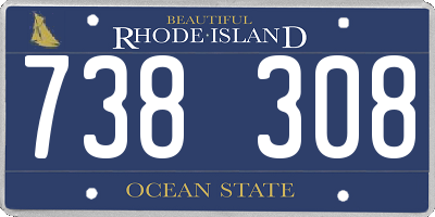 RI license plate 738308