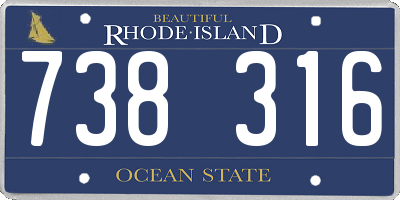 RI license plate 738316