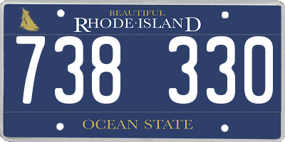 RI license plate 738330