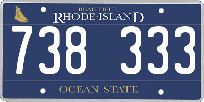 RI license plate 738333