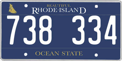 RI license plate 738334