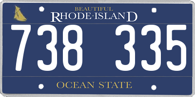 RI license plate 738335