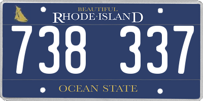 RI license plate 738337