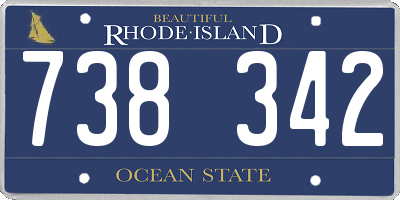 RI license plate 738342