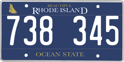 RI license plate 738345